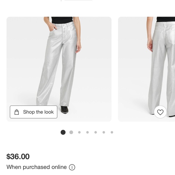 Women's Mid-Rise 90's Baggy Jeans - Universal Thread™ Metallic Wash - Picture 1 of 1